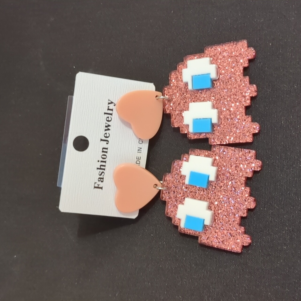 🎁PAC Man Pink Earrings